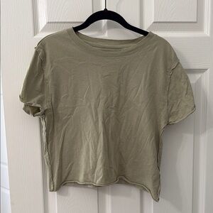 We The Free Green Cropped Relaxed T-Shirt